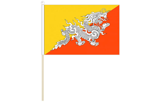 Bhutan hand waving flag | Bhutan stick flag