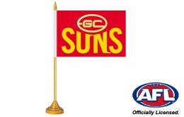 Gold Coast Suns desk flag 160 x 230 | Gold Coast Suns table flag Gold Coast Suns desk flag 160 x 230 | Gold Coast Suns table flag