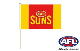 Gold Coast Suns fan flag 300 x 500 | GC Suns hand waving flag Gold Coast Suns fan flag 300 x 500 | GC Suns hand waving flag