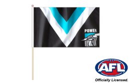 Port Adelaide fan flag 300 x 500 | Port Adelaide Magpies flag Port Adelaide fan flag 300 x 500 | Port Adelaide Magpies flag
