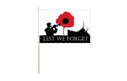 ANZAC Lest We Forget Navy flag 150mm x 230mm ANZAC Lest We Forget Navy flag 150mm x 230mm