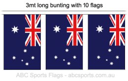 Australia flag bunting 3mt long with 10 x AU flags Australia flag bunting 3mt long with 10 x AU flags