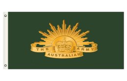 Australian Army Rising Sun insignia flag - Olive Drab Australian Army Rising Sun insignia flag - Olive Drab
