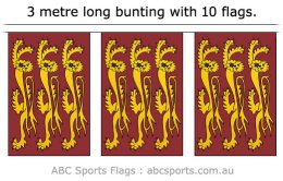 Richard the Lionheart flag bunting 3mt long with 10 flags Richard the Lionheart flag bunting 3mt long with 10 flags