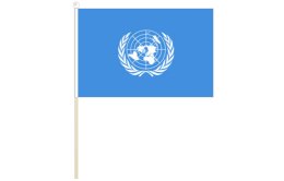 United Nations hand waving flag | United Nations stick flag United Nations hand waving flag | United Nations stick flag